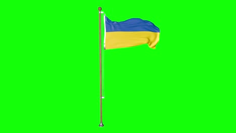 Green-screen-ukraine-flag-with-flagpole